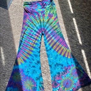 Tie Dye Flare Wide Leg Hippie Pants